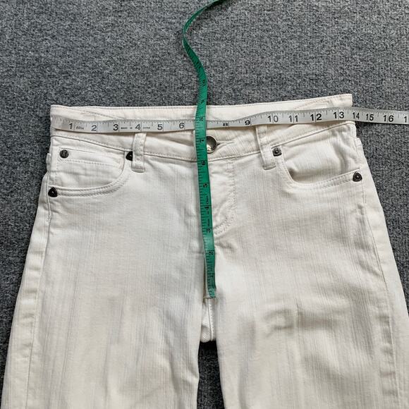 Kut From The Kloth Shorts 0 White Denim Bermuda Zip Fly Clam Diggers Pockets - Picture 6 of 14